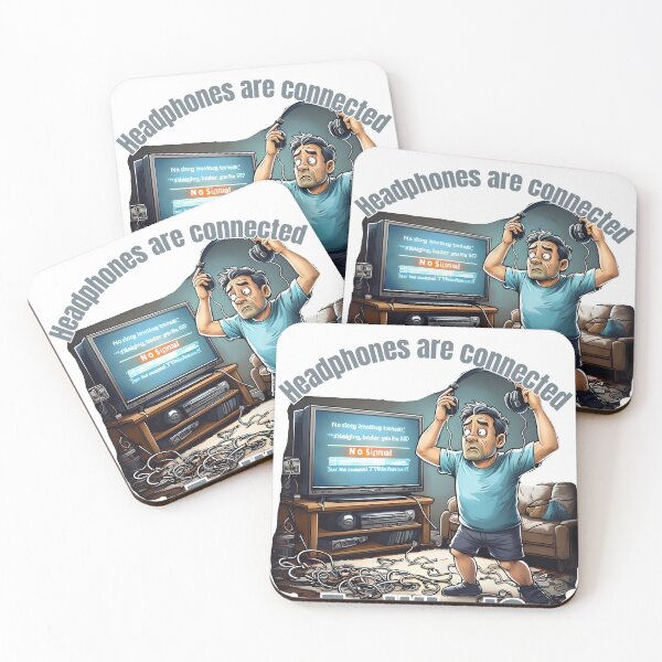 Item preview, Headphones Are Connected – Funny Retro Tech Dad Design designed and sold by CottonandQuill.