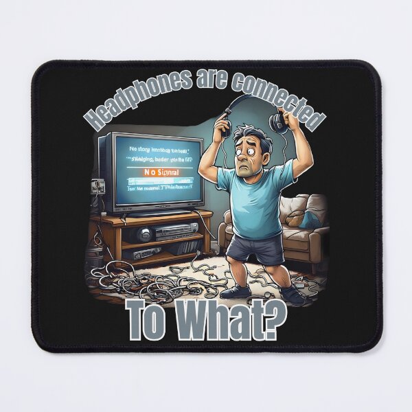 Item preview, Headphones Are Connected – Funny Retro Tech Dad Design designed and sold by CottonandQuill.