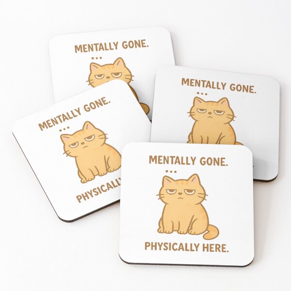 Item preview, Mentally Gone, Physically Here – Zoned Out Cat Art designed and sold by FriskySloths.