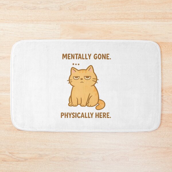 Item preview, Mentally Gone, Physically Here – Zoned Out Cat Art designed and sold by FriskySloths.