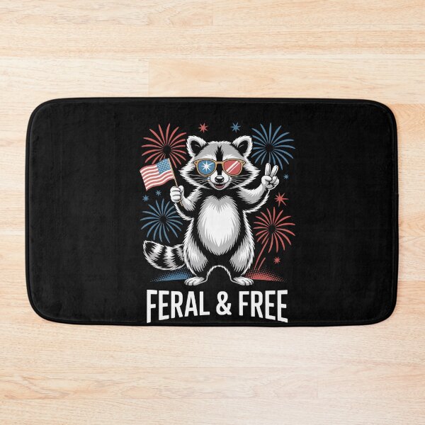 Item preview, Feral And Free Patriotic Raccoon designed and sold by MooonTees.
