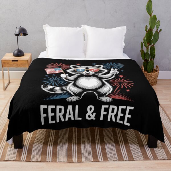 Item preview, Feral And Free Patriotic Raccoon designed and sold by MooonTees.