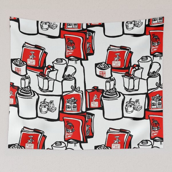 Item preview, Comics-inspired poster layout with tea and — Sticker Badge Mashup designed and sold by HEADMADE-TV.