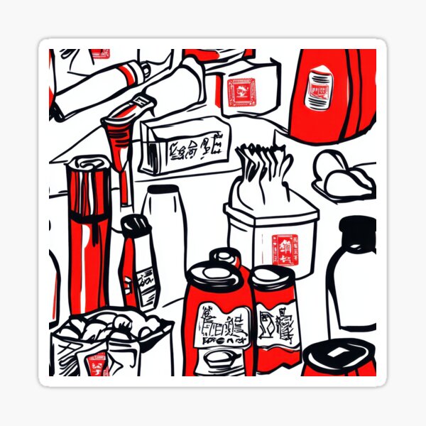Item preview, Vintage stamp grid with market typography — Sticker Badge Mashup designed and sold by HEADMADE-TV.