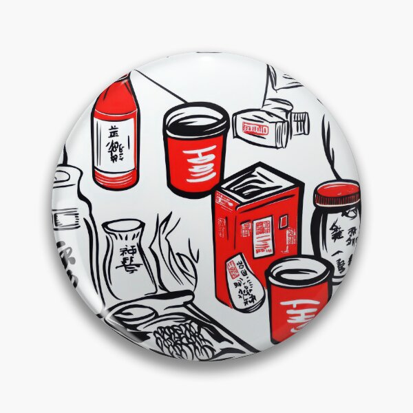 Item preview, Retro product tag pattern with Asian — Sticker Badge Mashup designed and sold by HEADMADE-TV.