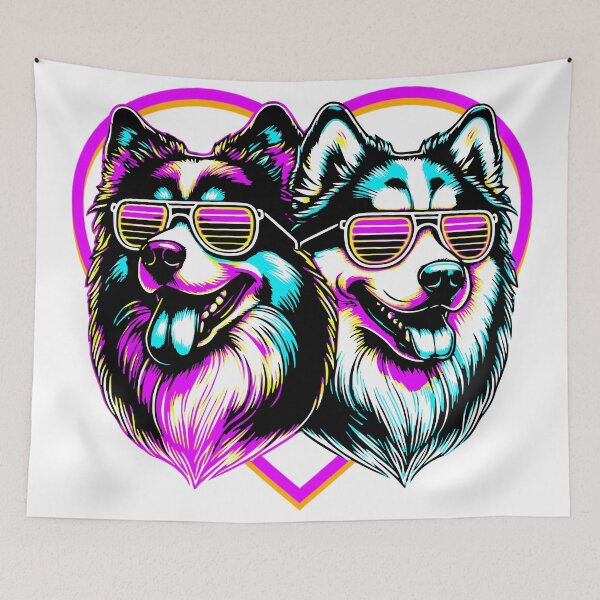 Item preview, Aussie and Husky- Dog Love designed and sold by BuchitosCorner.