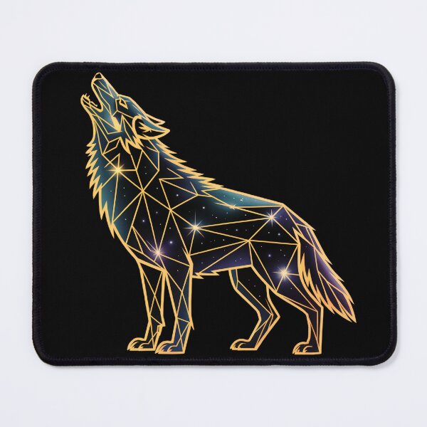 Item preview, Geometric Galaxy Wolf Silhouette designed and sold by MadCatPrints.