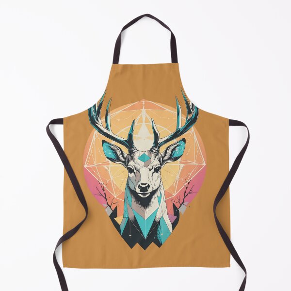Item preview, Celestial Forest Guardian – Sunset Geometry Deer designed and sold by Anno Meister.
