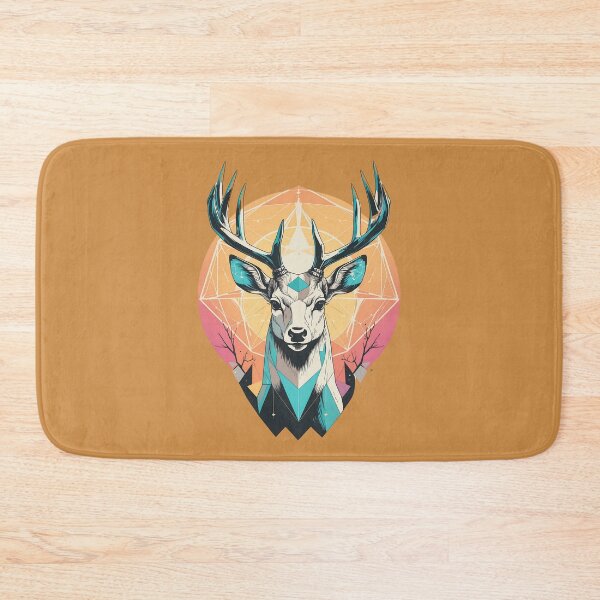 Item preview, Celestial Forest Guardian – Sunset Geometry Deer designed and sold by Anno Meister.