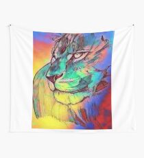 Watercolor Lion Wall Tapestry