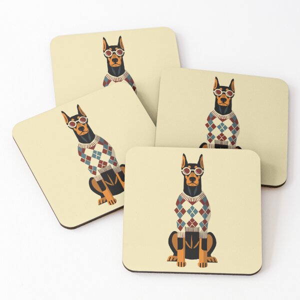 Item preview, Intelligent Doberman in Argyle Sweater – Cool Nerdy Dog Illustration designed and sold by krisevansart.