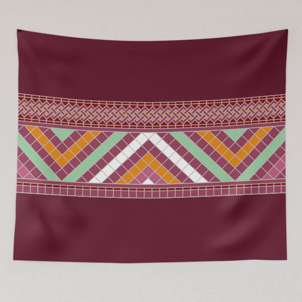 Item preview, Retro Amazigh Ribbon – Multicolor Geometric Pattern designed and sold by Tarjiart.
