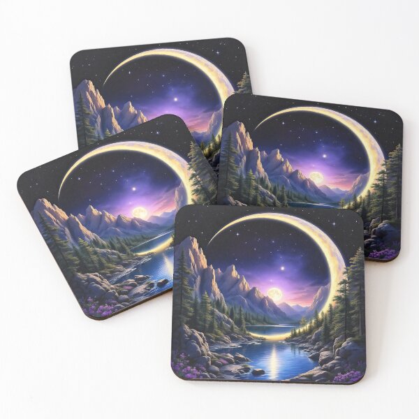 Item preview, Moon lit in Forest at Night - Fantasy landscape designed and sold by TheArtistOf2022.