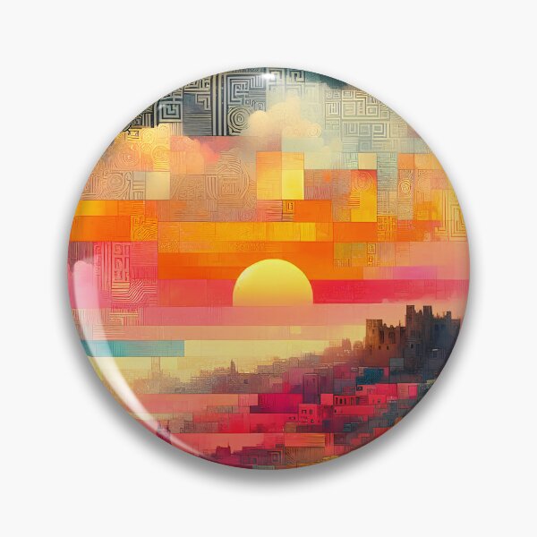 Item preview, Dodecanese Daybreak | Abstract Sunrise Over Rhodes Town designed and sold by Stoneflower-Art.