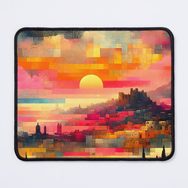 Item preview, Dodecanese Daybreak | Abstract Sunrise Over Rhodes Town designed and sold by Stoneflower-Art.