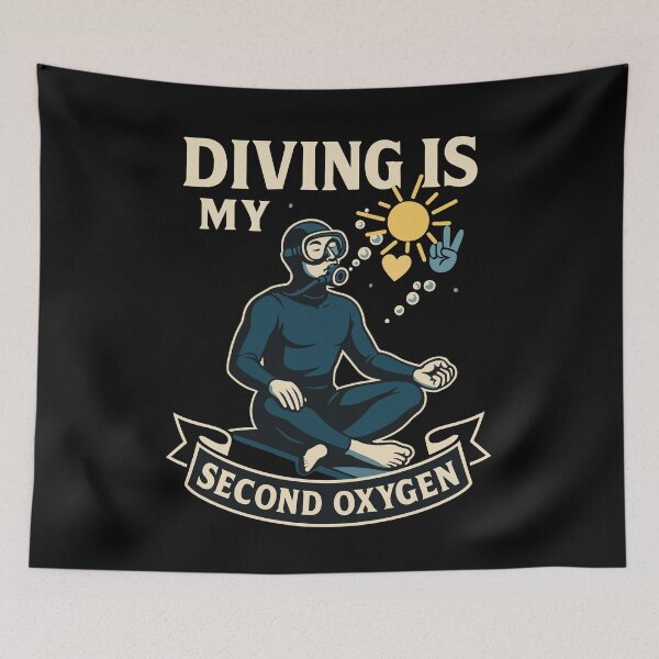 Artikelvorschau, Taucher Diving Is My Second Oxygen entworfen und verkauft von LuminOrb.