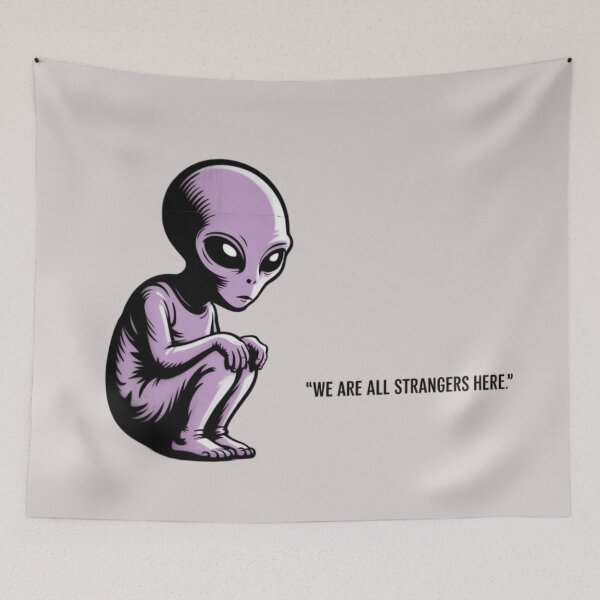 Item preview, Banksy style alien - we are all strangers here designed and sold by 123ks.