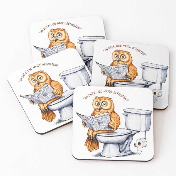 Item preview, Title Owl Dad Mode Activated: Bathroom Break Wisdom - Funny Father's Day Gift designed and sold by Frame of Mind .