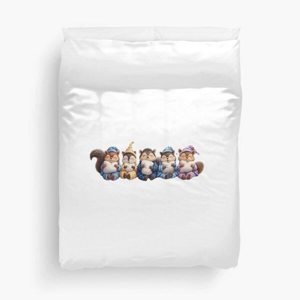 Item preview, Cute Sleepy Woodland Animals Sticker – Adorable Squirrels & Friends in Pajamas designed and sold by KantaponEarth.