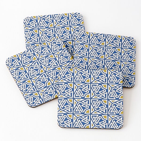 Item preview, Blue & Gold Geometry – Stained Glass Style Design designed and sold by Tarjiart.