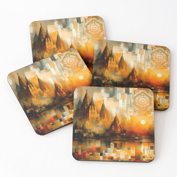 Item preview, Dawn at the Temple of Light | Sacred Sunrise Over Kailasa Temple designed and sold by Stoneflower-Art.