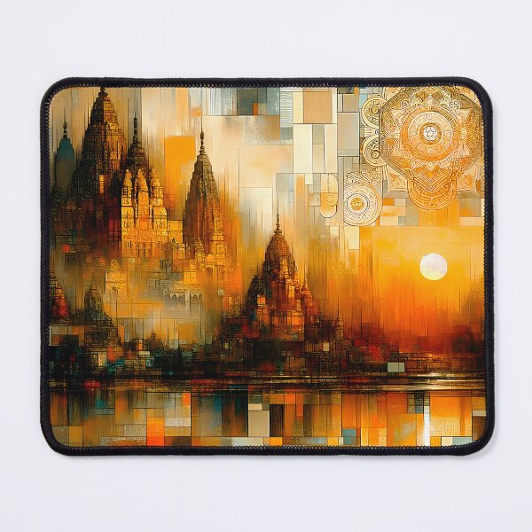 Item preview, Dawn at the Temple of Light | Sacred Sunrise Over Kailasa Temple designed and sold by Stoneflower-Art.