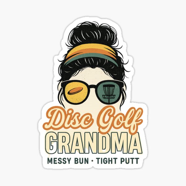 Vista previa del artículo con la obra «Abuela de Disc Golf estilo retro: Diseño genial de abuela jugadora de Disc Golf», diseñado y vendido por fantasyy.
