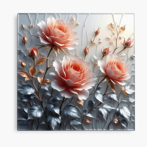 Item preview, Gold and silver roses designed and sold by MiroirDesSonges.