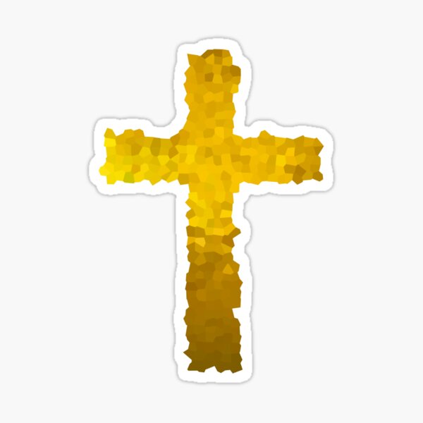 Aperçu de l'œuvre Crucifix cristal pixels or. créée et vendue par moths-minor.