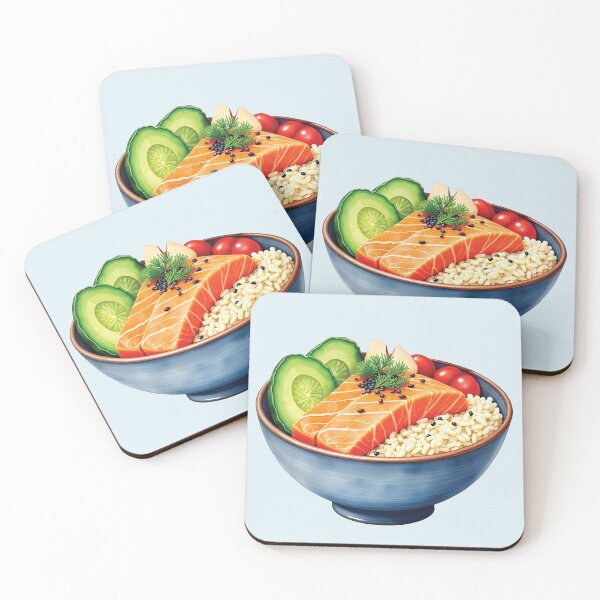 Item preview, Hawaiian Salmon And Avocado Poke Bowl designed and sold by Alicia Chee.