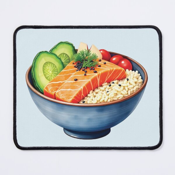 Item preview, Hawaiian Salmon And Avocado Poke Bowl designed and sold by Alicia Chee.