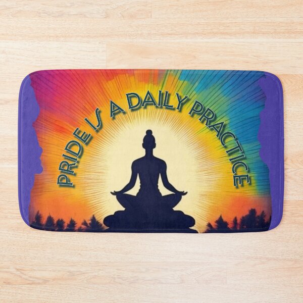 Item preview, Pride Is a Daily Practice – Mindful LGBTQ+ Retro Tee designed and sold by JumWow.