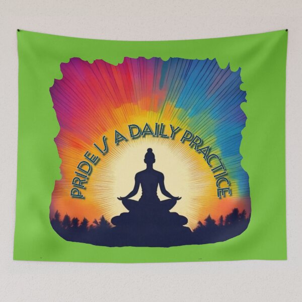 Item preview, Pride Is a Daily Practice – Mindful LGBTQ+ Retro Tee designed and sold by JumWow.