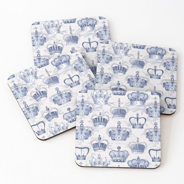 Item preview, Blue Crowns Pattern designed and sold by Angry Swan Designs.