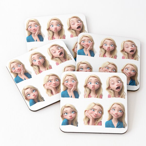 Item preview, Animated Character Expressing Stickers Various Emotions and Facial Expressions designed and sold by LoveLaxmi Arts.