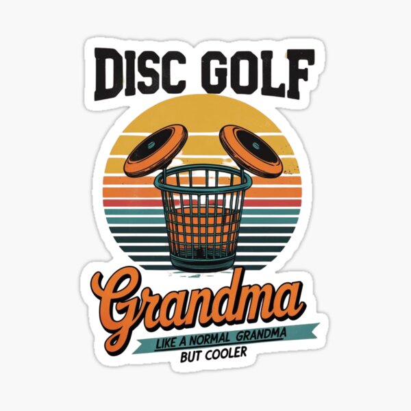 Item preview, Disc Golf Grandma Retro Sunset – Colorful Disc Golf Basket designed and sold by fantasyy.