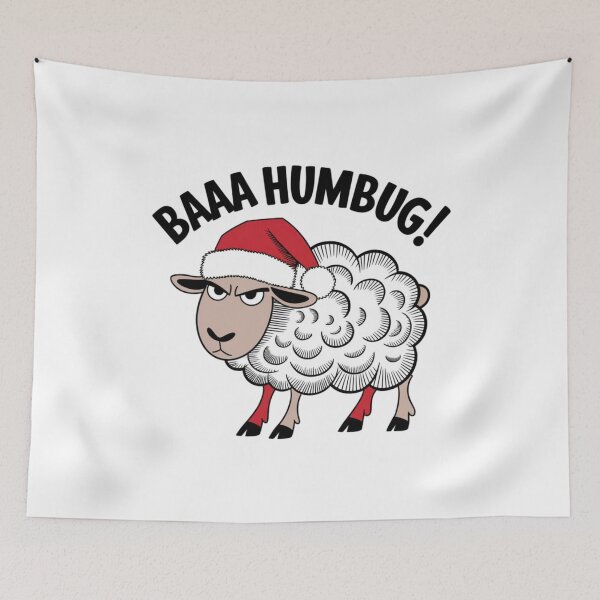 Item preview, Humbug, Angry Sheep, Holiday, Christmas, Xmas, funnyfits70, Humor, Funny, retro, vintage, funny quotes, animal humor, designed and sold by FunnyFits70.