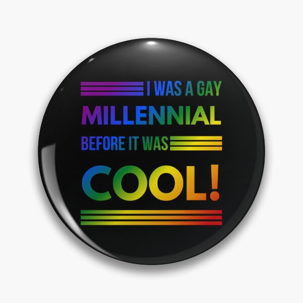 Item preview, Hacks TV Show, I was a gay millennial before it was cool!, slogan, Classic pride flag graphic, Microphone graphic, Hacks tv, funny quote, LGBTQ+, pride,  designed and sold by PrideBeProud.