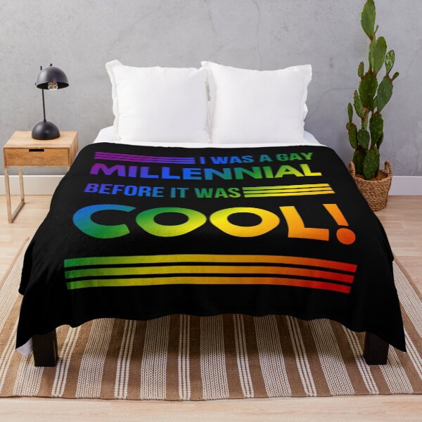 Item preview, Hacks TV Show, I was a gay millennial before it was cool!, slogan, Classic pride flag graphic, Microphone graphic, Hacks tv, funny quote, LGBTQ+, pride,  designed and sold by PrideBeProud.