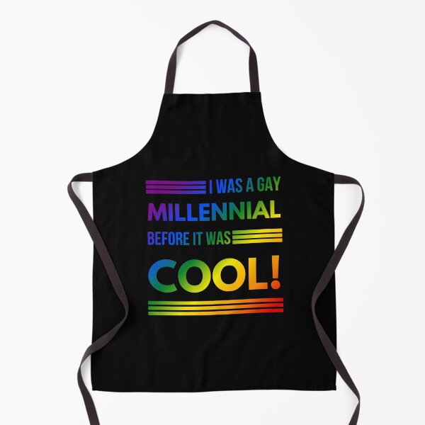Item preview, Hacks TV Show, I was a gay millennial before it was cool!, slogan, Classic pride flag graphic, Microphone graphic, Hacks tv, funny quote, LGBTQ+, pride, designed and sold by PrideBeProud.
