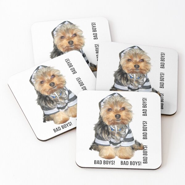Item preview, Cute Yorkie Dog in Jail Guard Costume. Bad Boys! | Adorable Yorkshire Terrier Meme - Dog Humor designed and sold by Yorkie  Love.