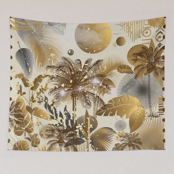 Item preview, Elegant Gold Tropical Jungle Pattern | Botanical Palm Leaves Design designed and sold by Sugar Wisdom .
