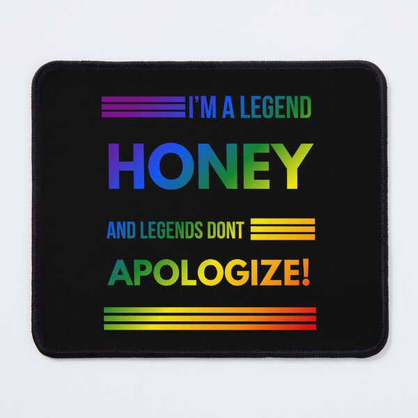 Item preview, Hacks TV Show, I'm a legend honey, and legends don't apologize slogan, Classic pride flag graphic, Microphone graphic, Hacks tv, funny quote, LGBTQ+, pride, designed and sold by PrideBeProud.