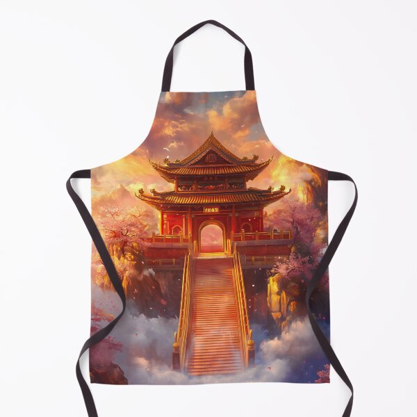 Item preview, Oriental temple at sunrise in Japan landscape art designed and sold by TheArtistOf2022.