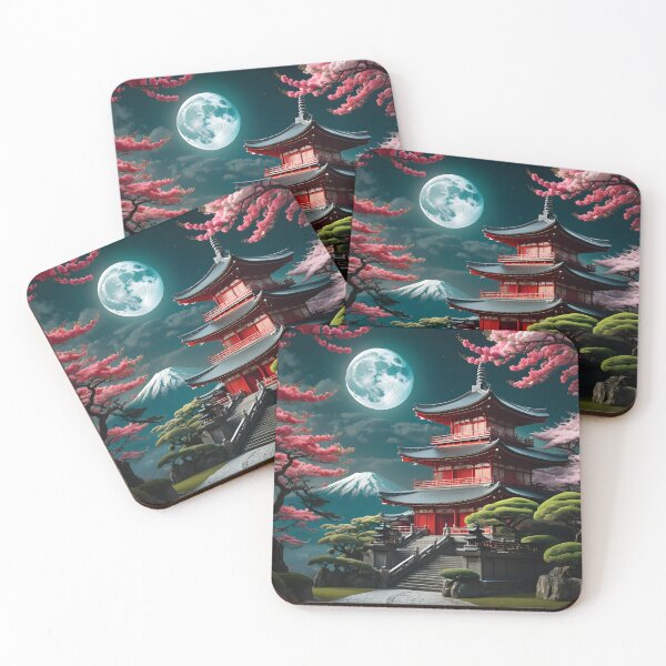Item preview, Shinto Temple Under a Full Moon designed and sold by SublimeMusings.