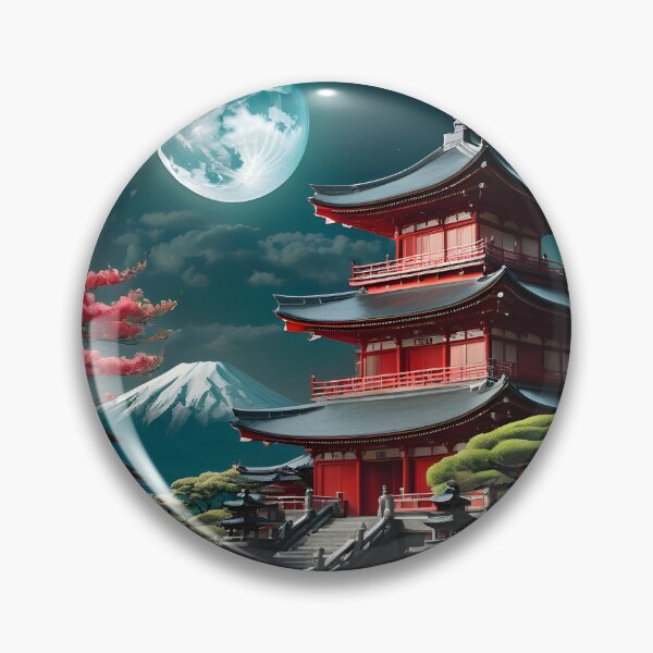 Item preview, Shinto Temple Under a Full Moon designed and sold by SublimeMusings.