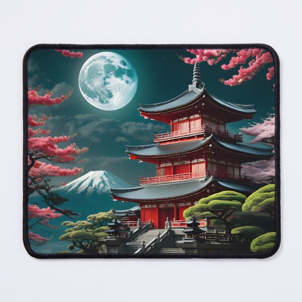 Item preview, Shinto Temple Under a Full Moon designed and sold by SublimeMusings.