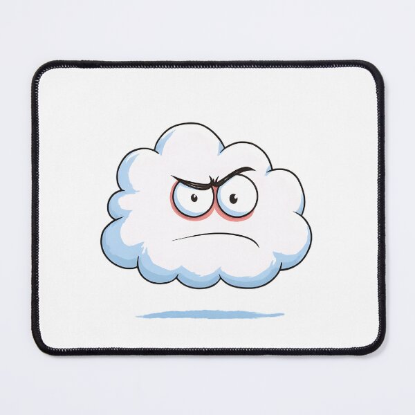 Item preview, Angry Cartoon Cloud with Fierce Expression and Blue Tint designed and sold by argenta75.