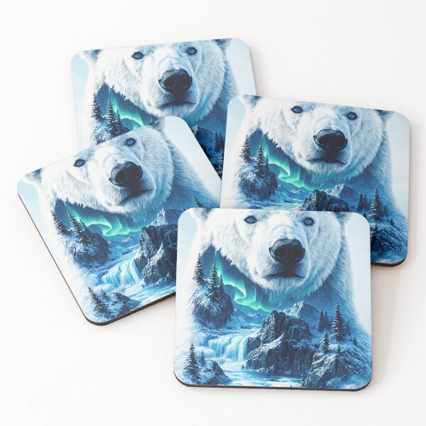 Item preview, Majestic Polar Bear With Bright Cyan Eyes In Mystical Landscape designed and sold by Topmaxdesign.