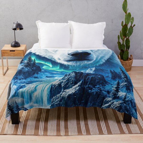 Item preview, Majestic Polar Bear With Bright Cyan Eyes In Mystical Landscape designed and sold by Topmaxdesign.